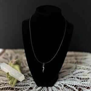 Italian Horn Cornicello Necklace - Handmade Upcycled Charm Pendant